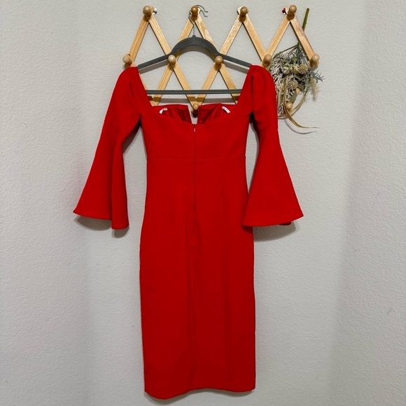 Bardot NWT Red Jasmine Off The Shoulder Split Cocktail Party Dress Size XXS/2 - Picture 4 of 7